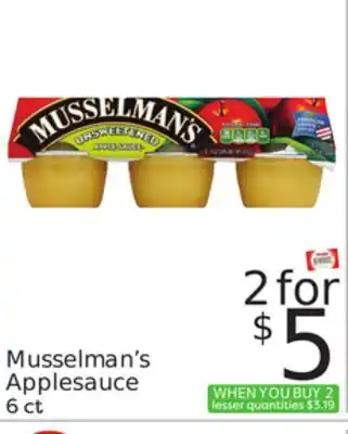 Weis Markets Musselman's Applesauce offer