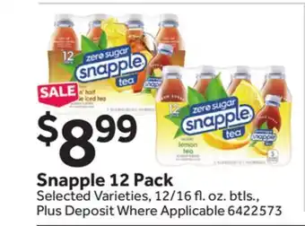 Stop&Shop Snapple 12 Pack offer