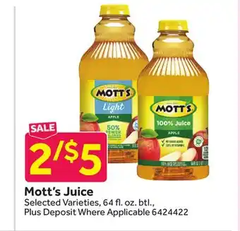 Stop&Shop Mott's Juice offer