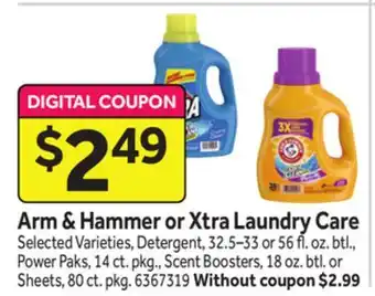 Stop&Shop Arm & Hammer or Xtra Laundry Care offer