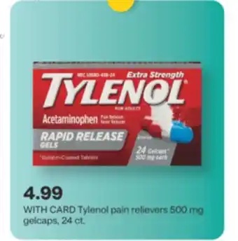 CVS Tylenol pain relievers 500 mg gelcaps, 24 ct offer