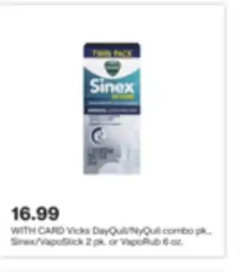 CVS Vicks DayQuil/NyQuil combo pk., Sinex/VapoStick 2 pk. or VapoRub 6 oz offer