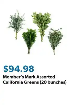 Sam's Club Member's Mark Assorted California Greens (20 bunches) offer