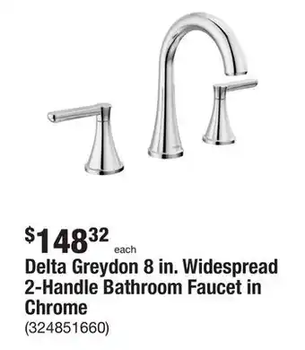 The Home Depot Delta Greydon 8 in. Widespread 2-Handle Bathroom Faucet in Chrome offer