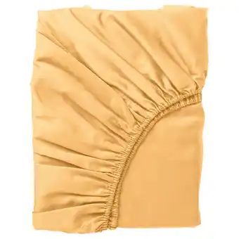 Ikea Nattjasmin Fitted sheet, yellow, King offer