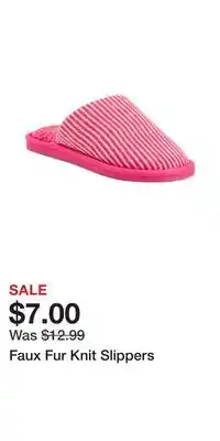 TJ Maxx Faux Fur Knit Slippers offer
