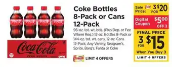 ShopRite Bottles 8-Pack or Cans 12-Pack offer