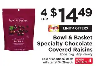 ShopRite specialty Chocolate Covered Raisins offer