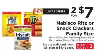 ShopRite Ritz or Snack Crackers Family Size offer
