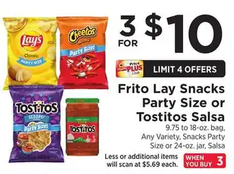 ShopRite Snacks Party Size or Salsa offer