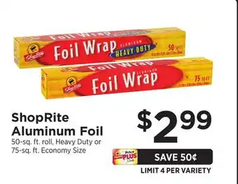 ShopRite Aluminum Foil offer