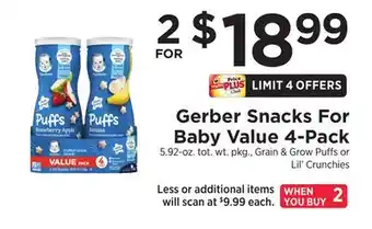ShopRite Snacks For Baby Value 4-Pack offer