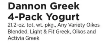 ShopRite 4- pack yogurt offer
