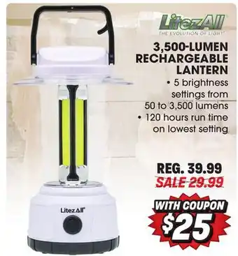 Big 5 LitezAll 3500-Lumen Rechargeable Lantern offer