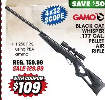 Big 5 Gamo Black Cat Whisper .177 Cal. Air Rifle offer