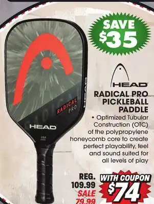 Big 5 HEAD Radical Pro Pickleball Paddle offer