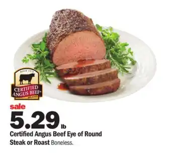 Meijer Certified Angus Beef Eye of Round Steak or Roast offer