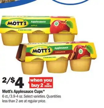 Meijer Mott's Applesauce Cups offer