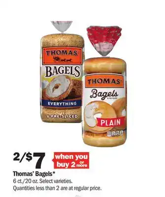 Meijer Thomas' Bagels offer
