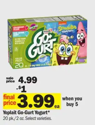 Meijer Yoplait Go-Gurt Yogurt offer