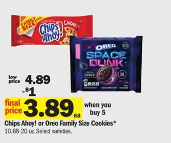 Meijer Chips Ahoy! or Oreo Family Size Cookies offer