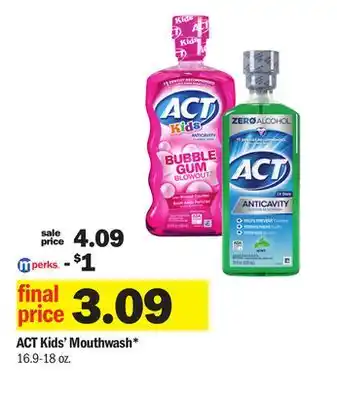 Meijer ACT Kids' Mouthwash offer