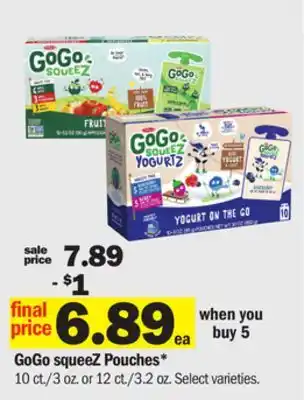 Meijer GoGo squeeZ Pouches offer