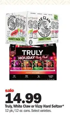 Meijer Truly, White Claw or Vizzy Hard Seltzer offer