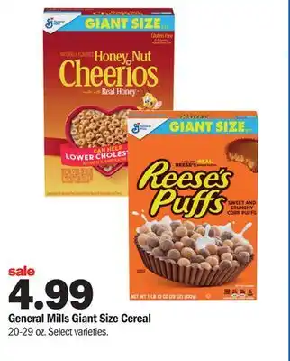 Meijer General Mills Giant Size Cereal offer