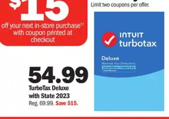 Meijer TurboTax Deluxe with State 2023 offer