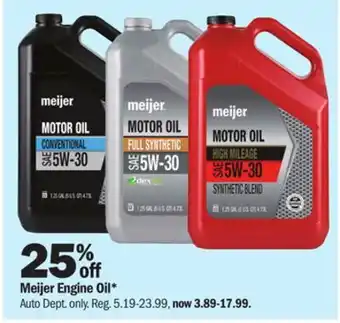 Meijer Meijer Engine Oil offer