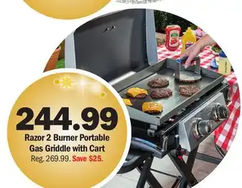 Meijer Razor 2 Burner Portable Gas Griddle with Cart offer