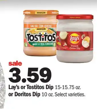 Meijer Lay's or Tostitos Dip 15-15.75 oz. or Doritos Dip 10 oz offer