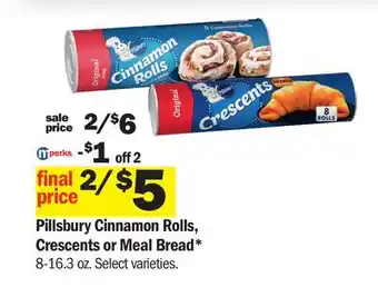 Meijer Pillsbury Cinnamon Rolls, Crescents or Meal Bread offer