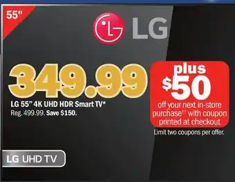 Meijer LG 55 4K UHD HDR Smart TV offer