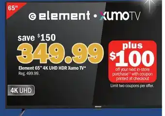 Meijer Element 65 4K UHD HDR Xumo TV offer