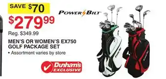 Dunham's Sports POWER BILT MEN'S OR WOMEN'S EX750 GOLF PACKAGE SET offer