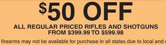 Dunham's Sports ALL REGULAR PRICED RIFLES AND SHOTGUNS offer