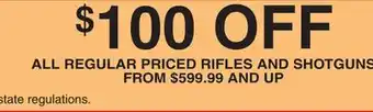 Dunham's Sports ALL REGULAR PRICED RIFLES AND SHOTGUNS offer