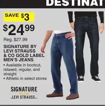 Dunham's Sports SIGNATURE BY LEVI STRAUSS & CO GOLD LABEL MEN'S JEANS offer
