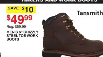 Dunham's Sports TANSMITH MEN'S 6 GRIZZLY STEEL TOE WORK BOOTS offer