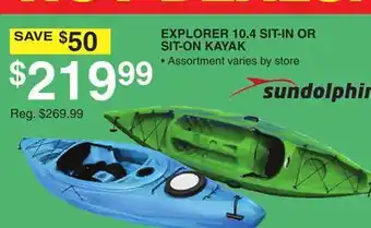 Dunham's Sports SUNDOLPHIN EXPLORER 10.4 SIT-IN OR SIT-ON KAYAK offer