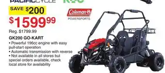 Dunham's Sports COLEMAN GK200 GO-KART offer