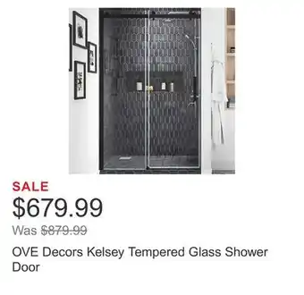 Costco OVE Decors Kelsey Tempered Glass Shower Door offer