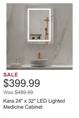 Costco Kara 24 x 32 LED Lighted Medicine Cabinet offer