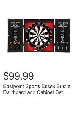 Costco Eastpoint Sports Essex Bristle Dartboard and Cabinet Set offer