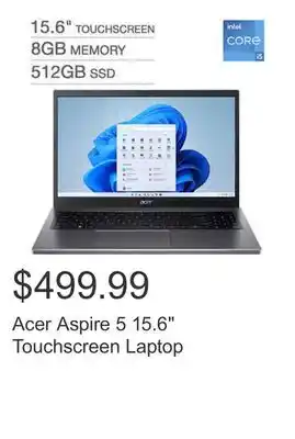 Costco Acer Aspire 5 15.6 Touchscreen Laptop offer
