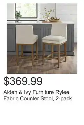 Costco Aiden & Ivy Furniture Rylee Fabric Counter Stool, 2-pack offer