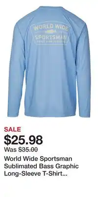 Cabela's World Wide Sportsman Sublimated Bass Graphic Long-Sleeve T-Shirt for Men offer