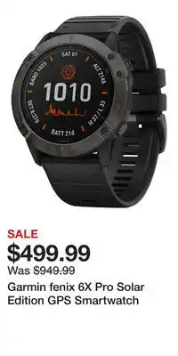 Cabela's Garmin fenix 6X Pro Solar Edition GPS Smartwatch offer
